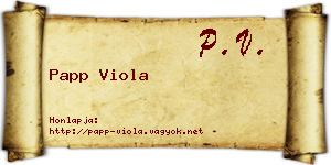 Papp Viola névjegykártya